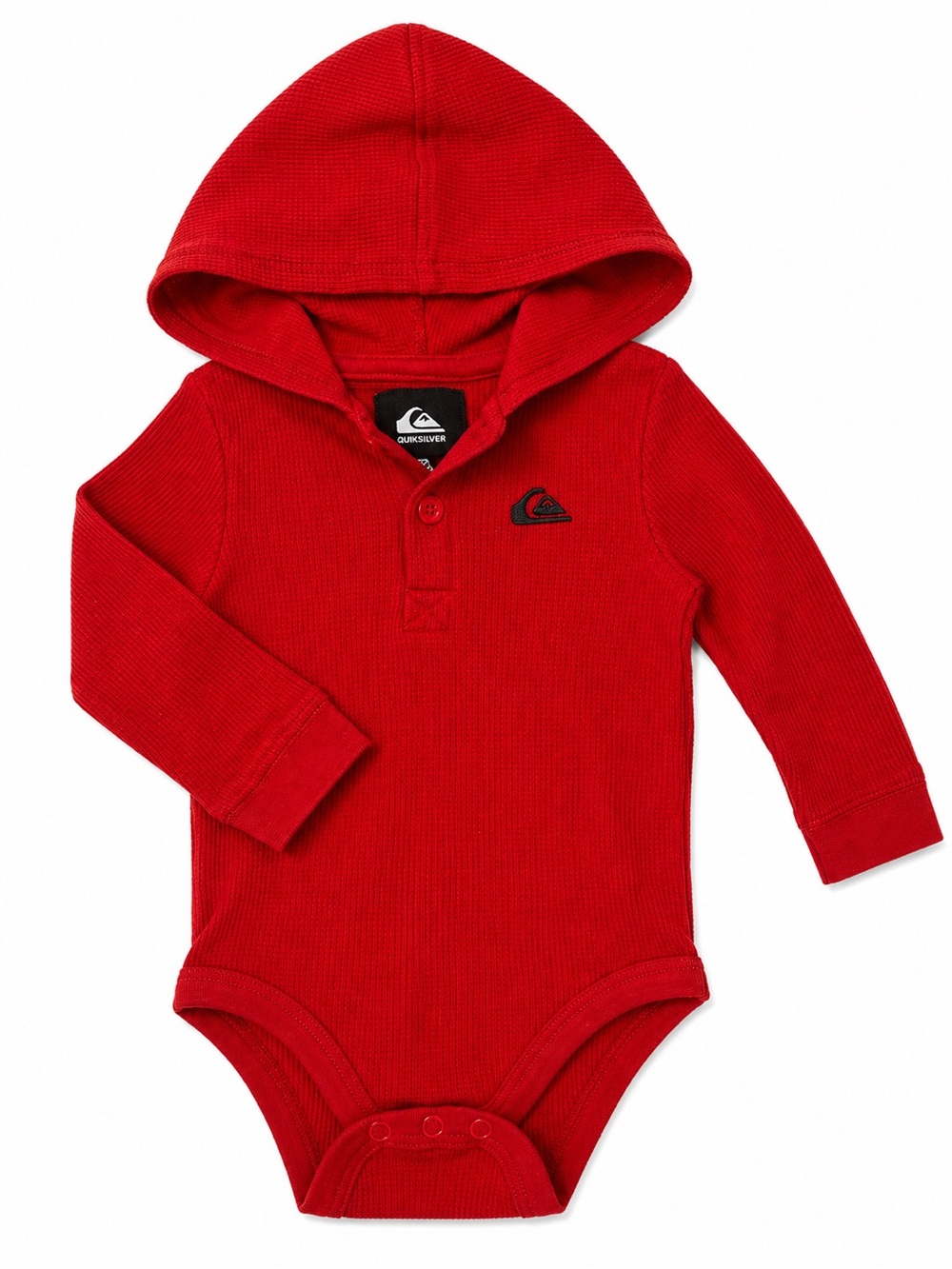 Quiksilver Red Hooded Long Sleeve Baby Bodysuit